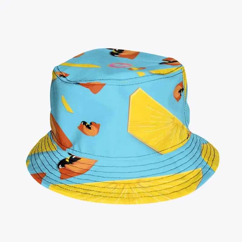 BLUE ACKEE N BREADFRUIT BUCKET  HAT