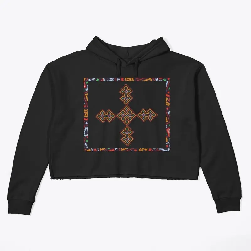 "Ukra Folk" Crop Top Hoodie