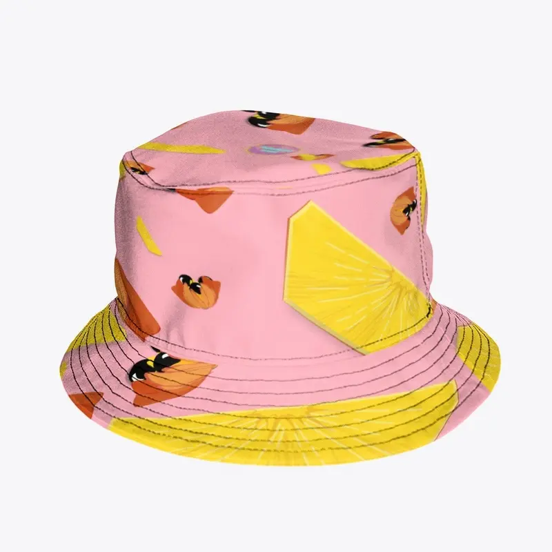 PINK ACKEE N BREADFRUIT BUCKET HAT